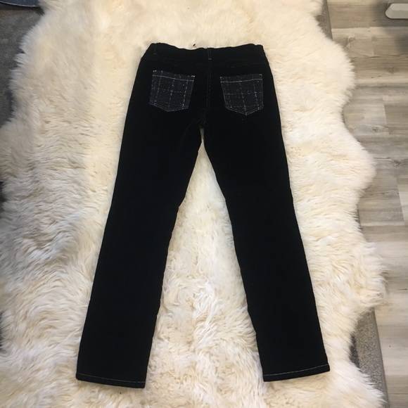 CHANEL Denim - NWT Chanel Black Velvet Pants 16B tweed pockets 40